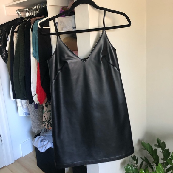 Aritzia Talula vegan leather mini dress - Picture 3 of 6